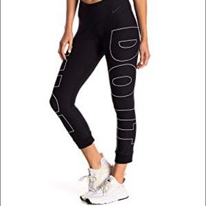 Grey and red lettering Nike leggings small